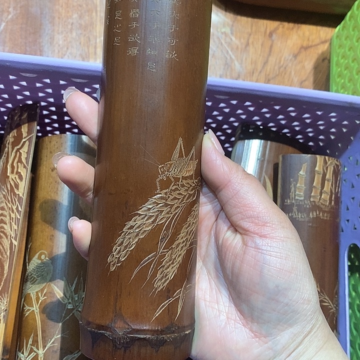 老煤竹手工雕刻茶则
