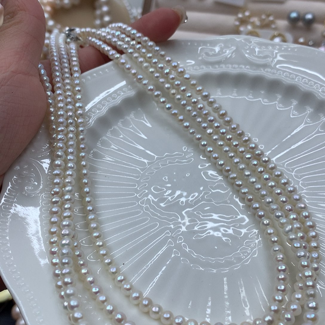 淡水珍珠3-4未镶嵌x14项链