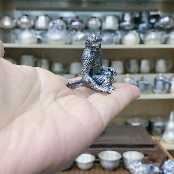 茶盏猴子茶宠摆件