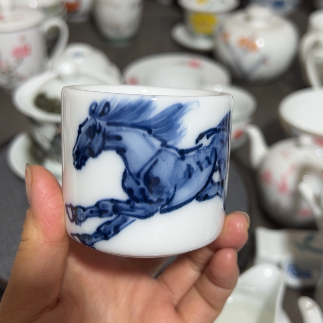 醴陵高温陶瓷炸福利手绘100毫升作品