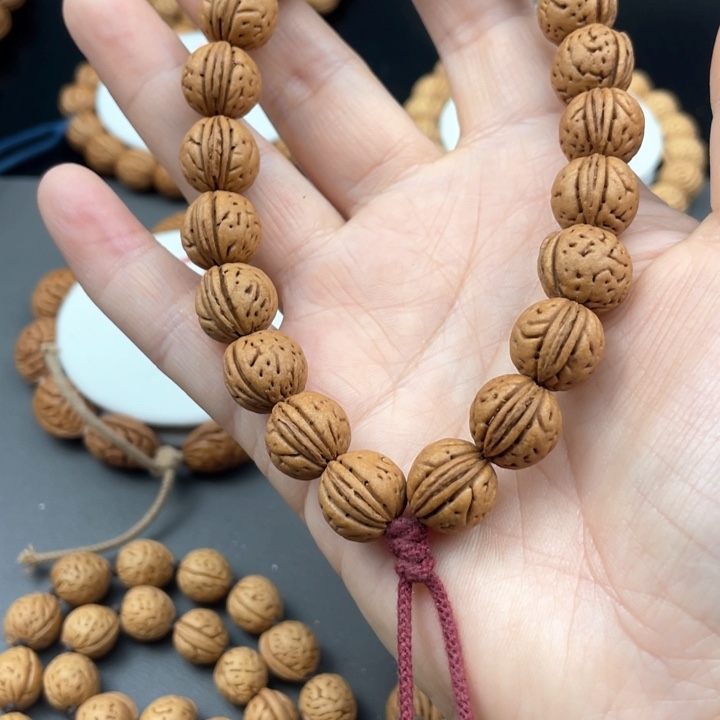 ༺*༻12.8尺寸野生桃核手持