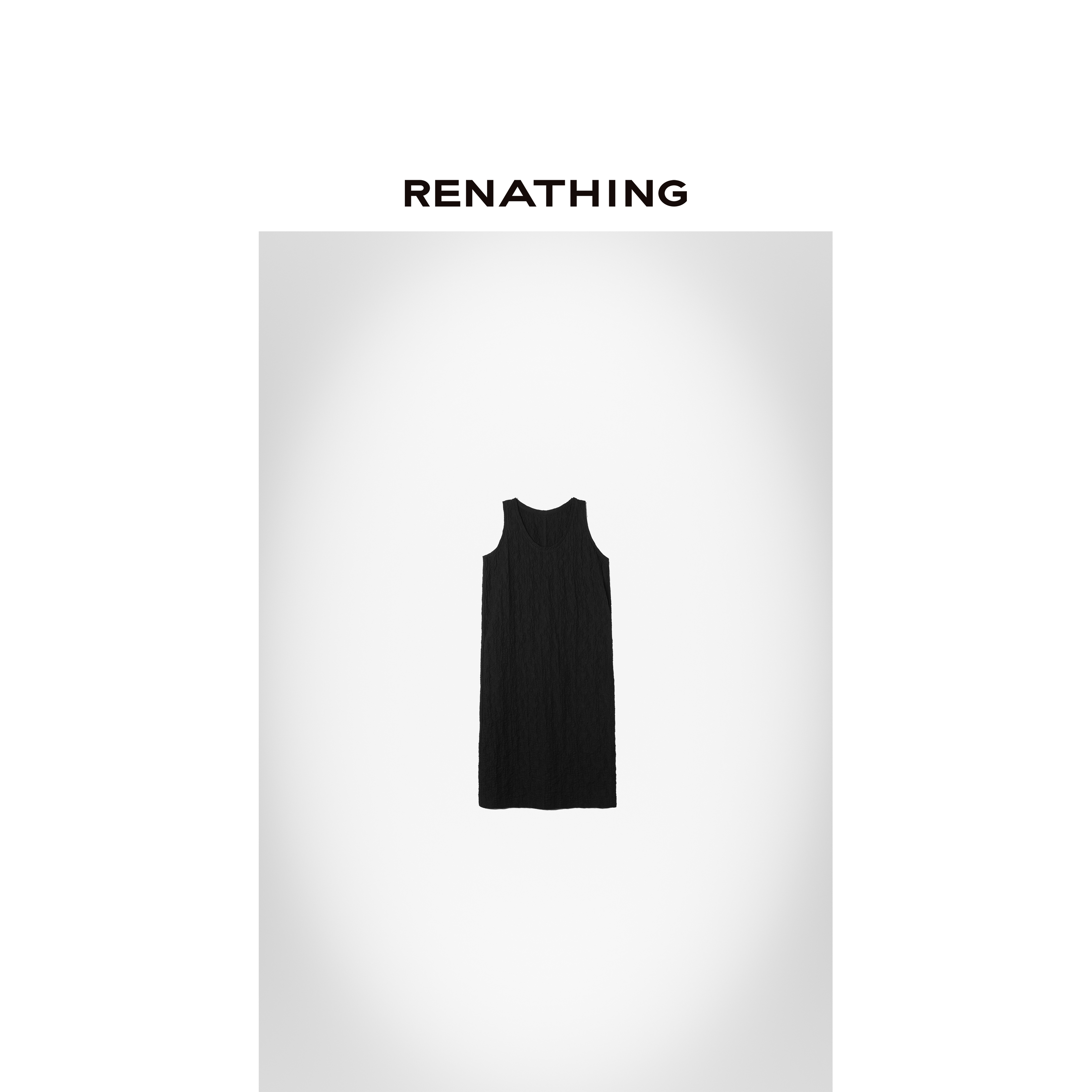 【RENATHING】极简无袖U型领肌理感连衣裙