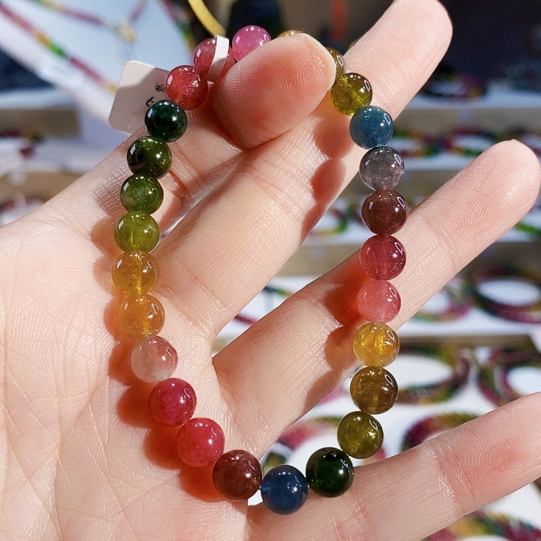 碧玺手链未镶嵌G2403素圈颜色微差