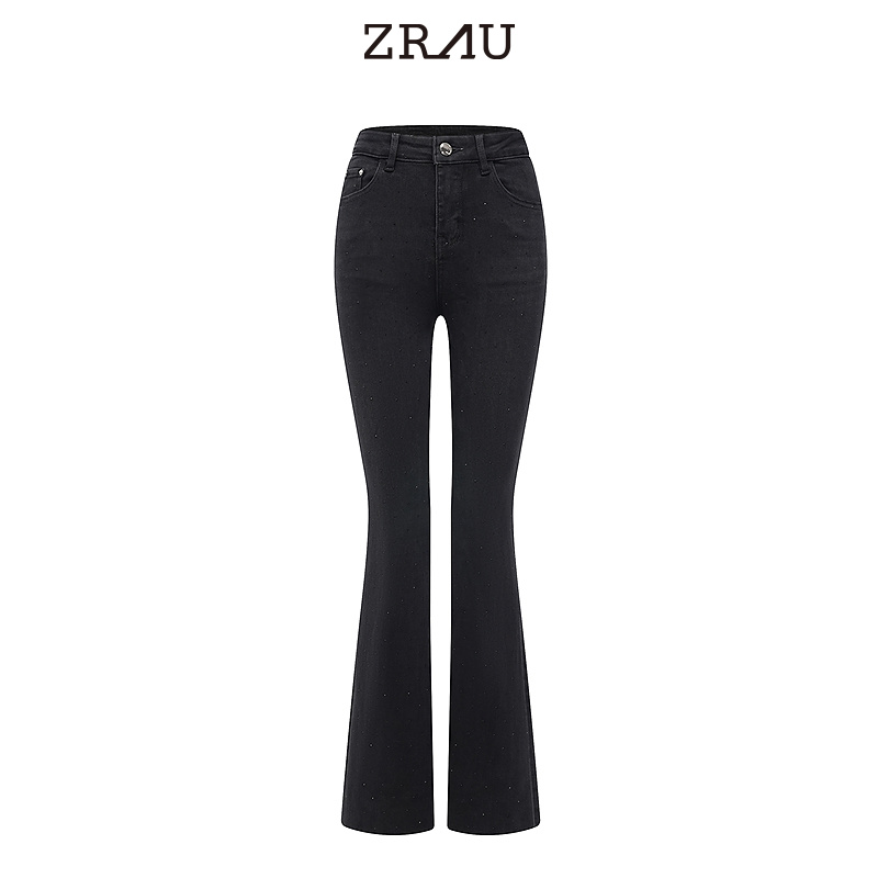 ZRAU经典百搭高腰微喇牛仔裤Z1241N0005