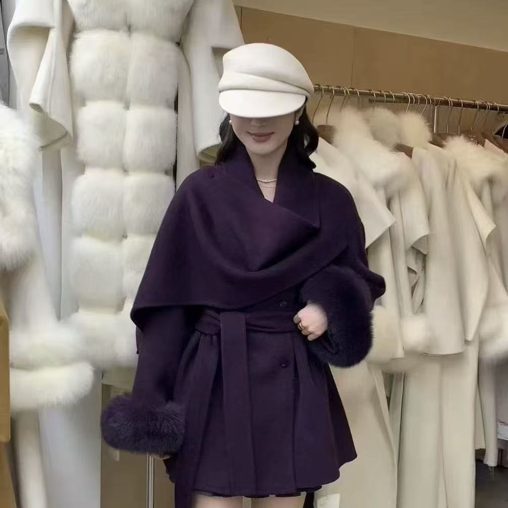 （301-400）羊毛大衣百搭宽松毛呢中长款加厚韩版过膝秋冬季