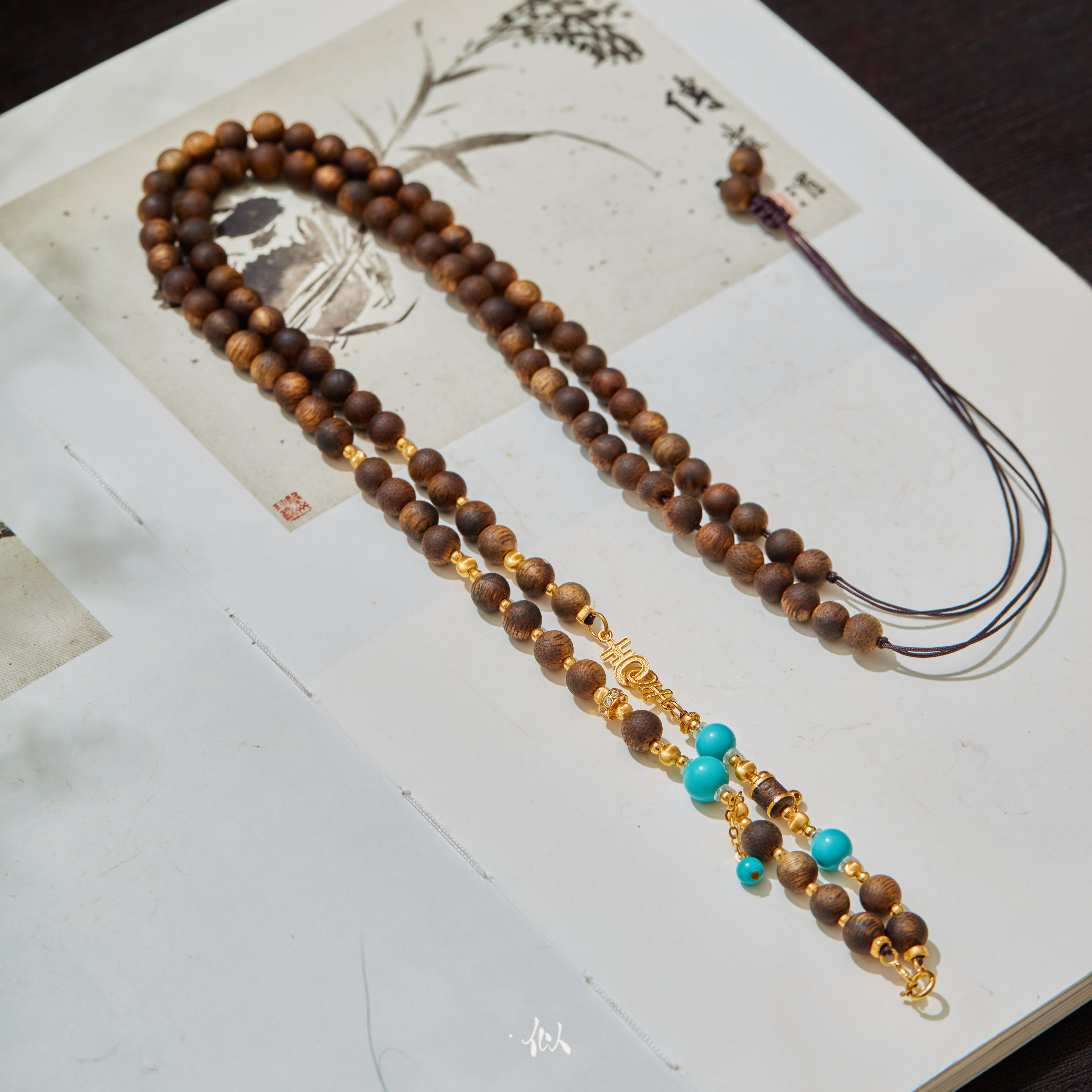 【江宁】·似梓珠宝· 18K沉香绿松项链  XYGD273970-C