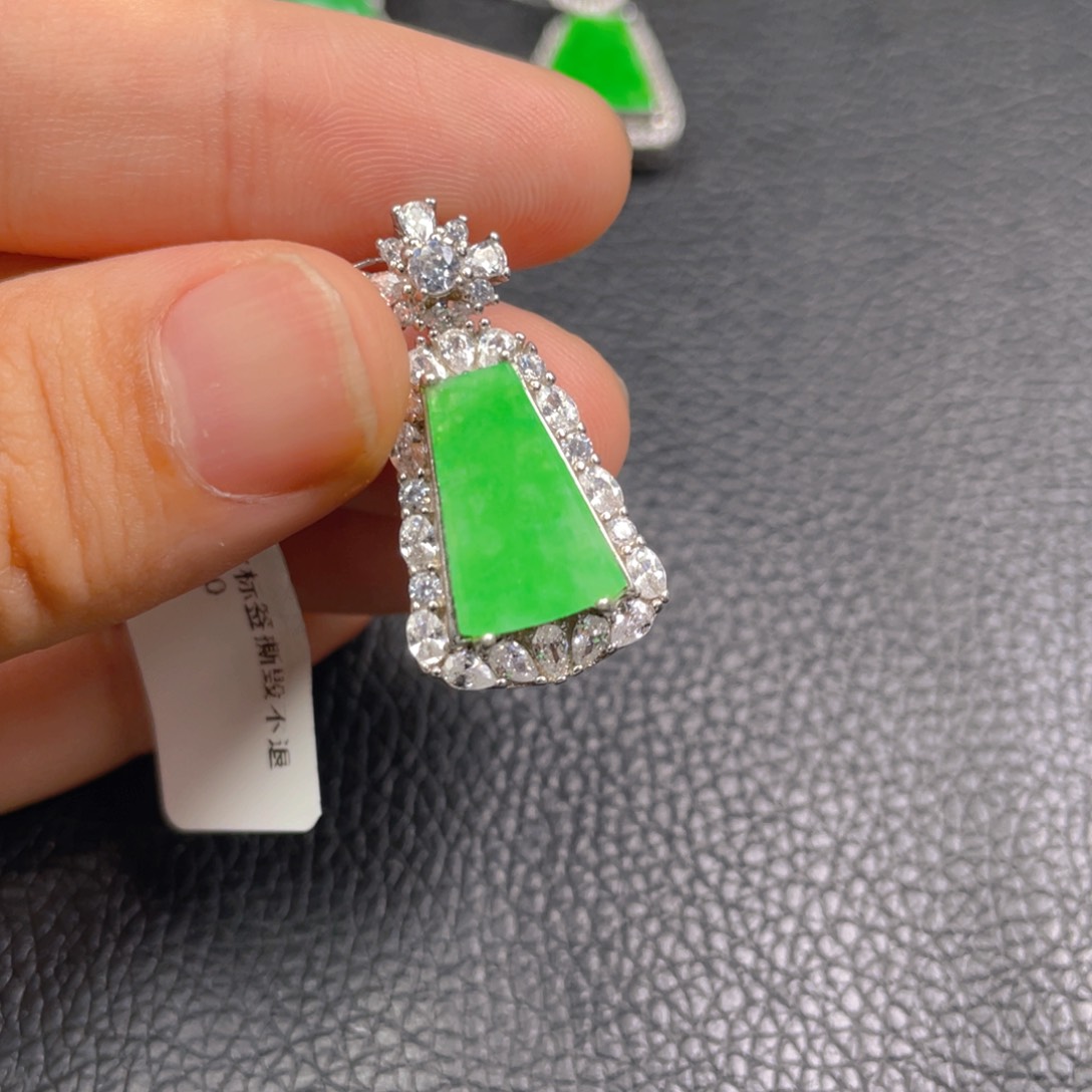 翡翠吊坠(不含链)银S925镶嵌