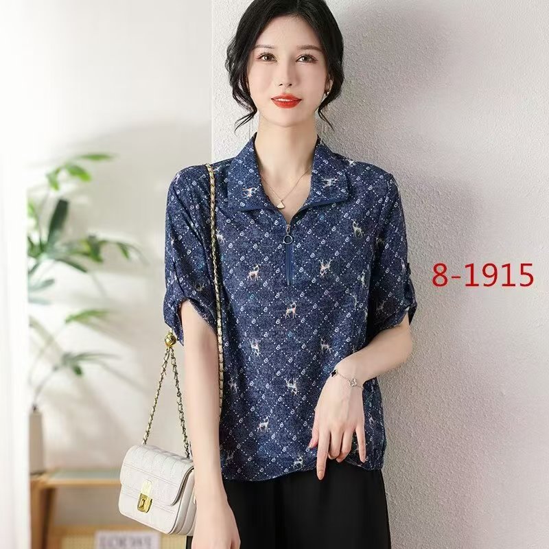 116 气质春夏季减龄显瘦气质洋气时尚绣花休闲衬衫中老年