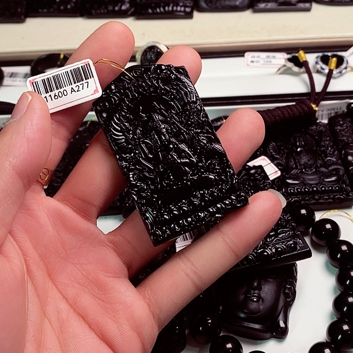 千***集天然缅料A货 钢琴黑 千手a277