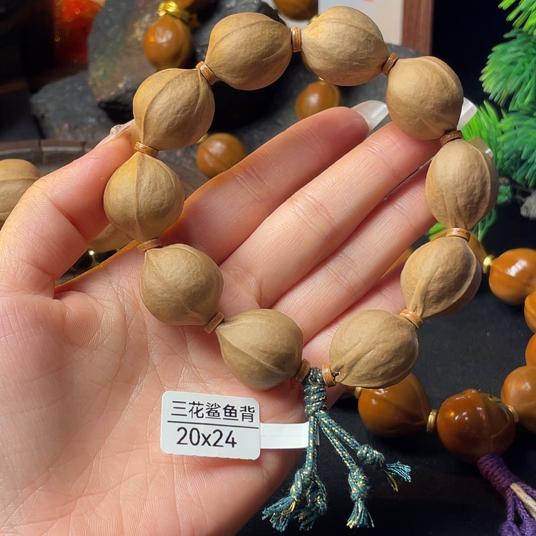 一***舟手串/手链橄榄核2024三花鲨鱼背