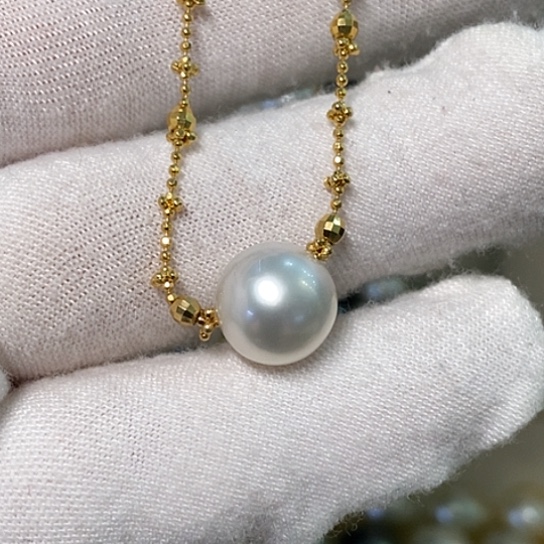 海水珍珠颈饰银S925镶嵌10