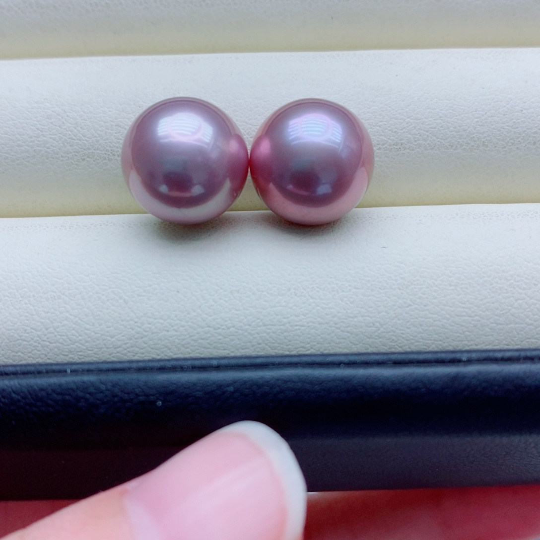 凡***棋银S925镶嵌耳饰淡水珍珠12.6mm