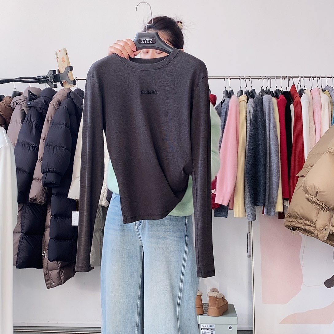 灰黑色L码修身打底