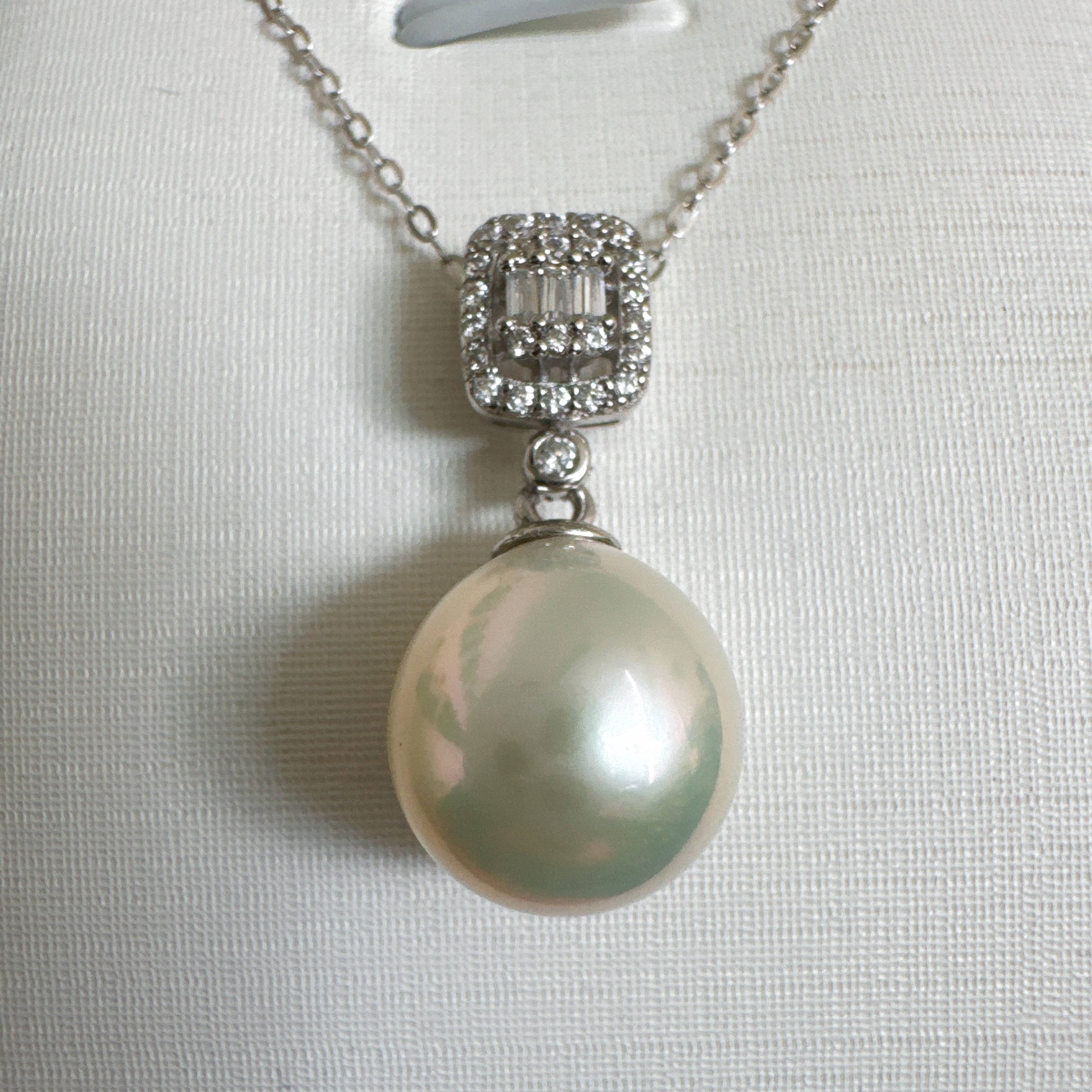 S069淡水珍珠白珠吊坠10-11