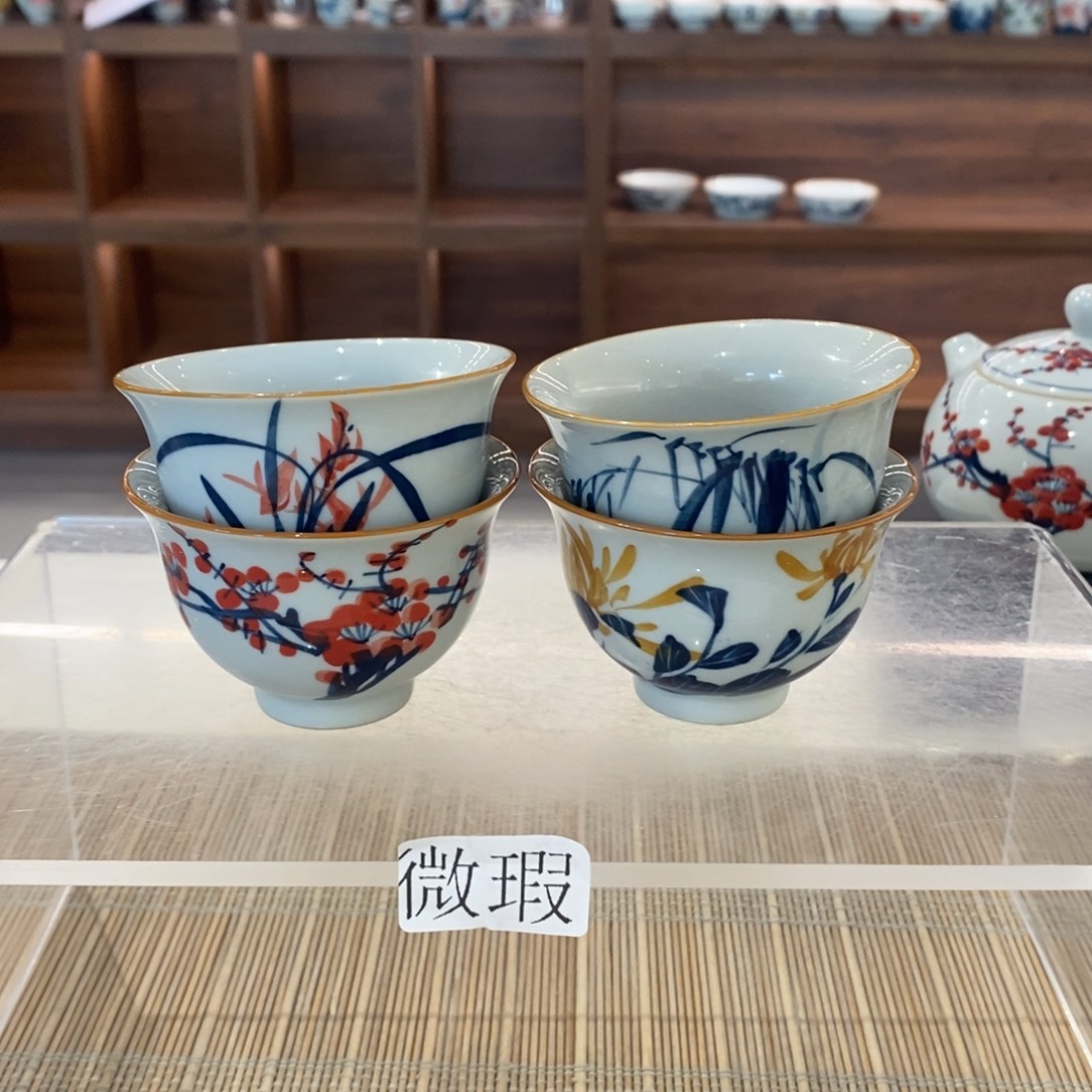 釉下彩老陶泥手工绘制