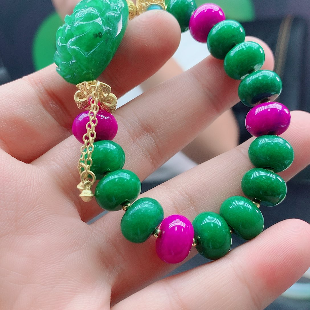 翡翠挂件14K金镶嵌116