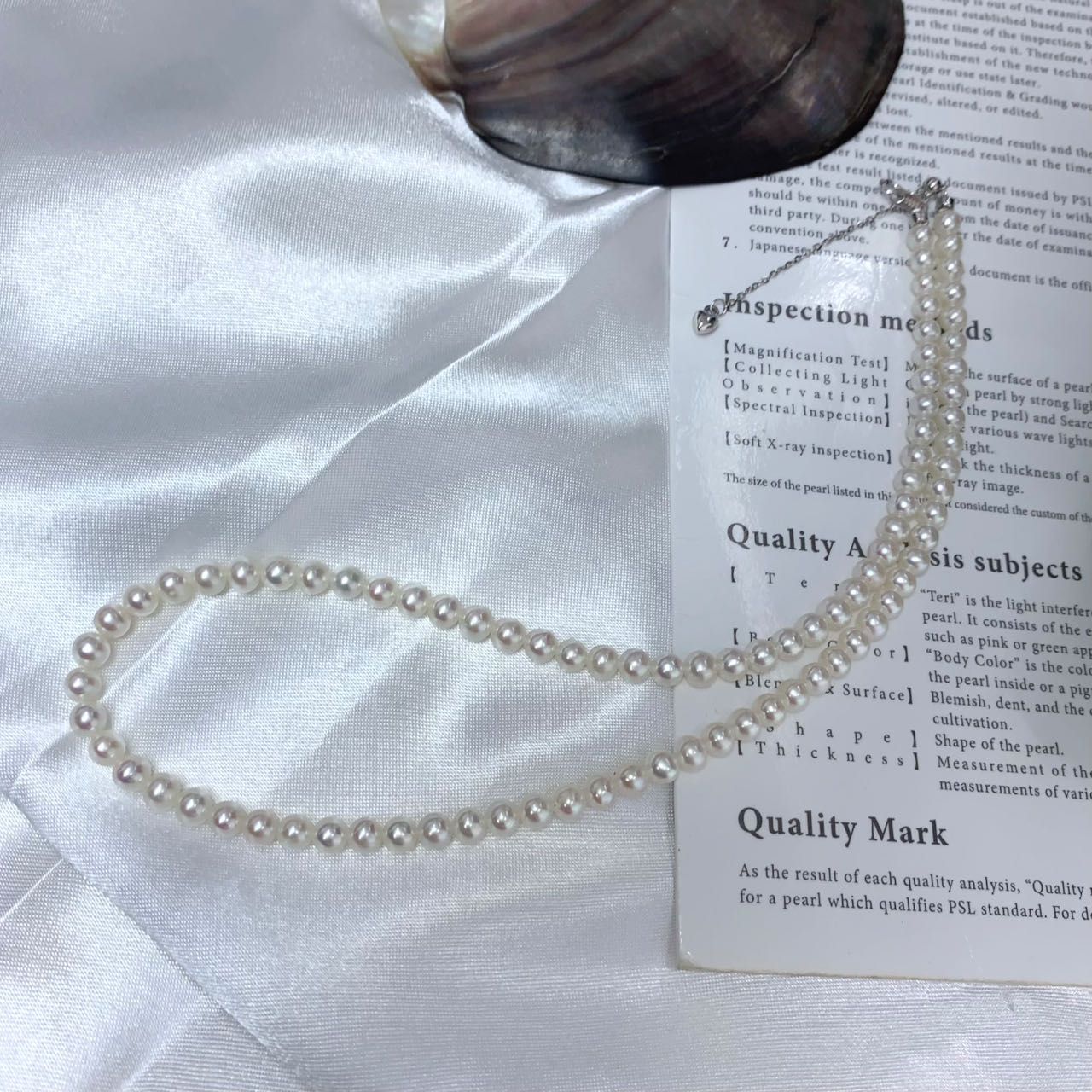 S925银气质经典淡水珍珠baby珠项链4-5MM Y481