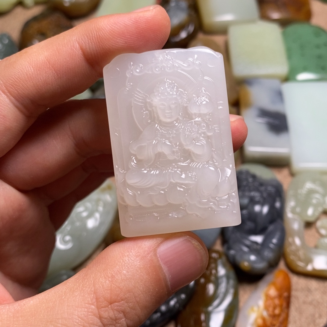 和田玉未镶嵌挂件m*