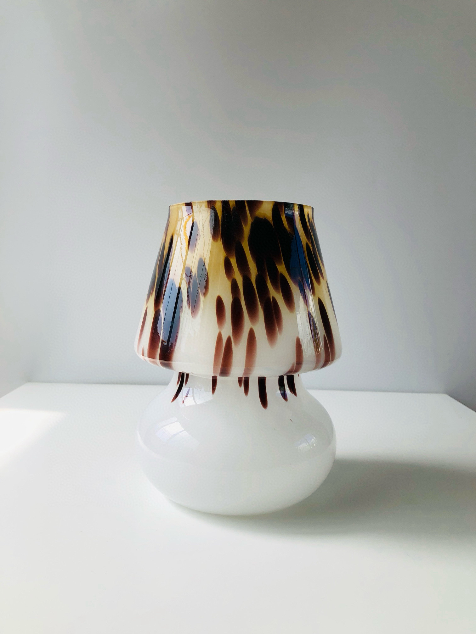 美式复古蘑菇琉璃灯可调光轻奢卧室床头装饰夜灯