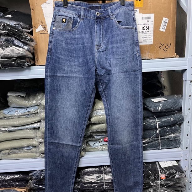 8637撤柜H剪标水洗蓝牛仔裤高弹舒适春秋薄款077
