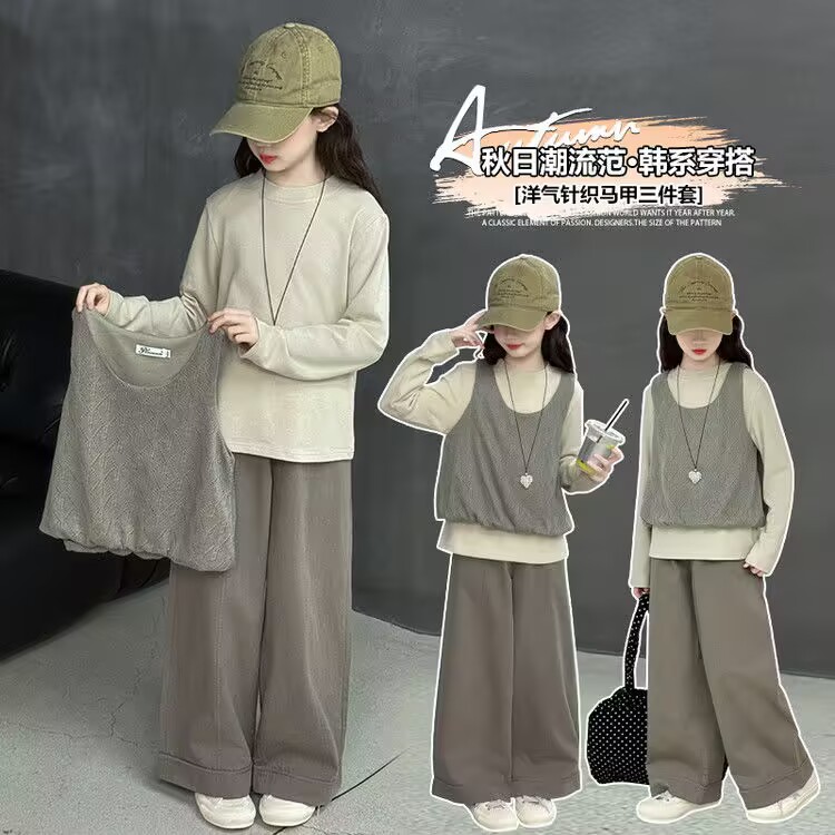 【送项链】女童秋装2025新款中大童韩版洋气百搭休闲