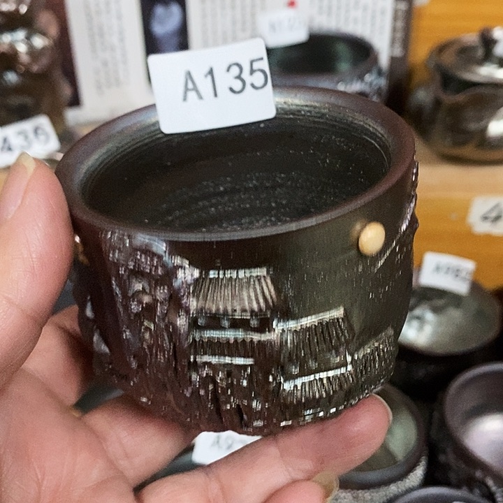 紫砂茶杯柴烧纯手工135