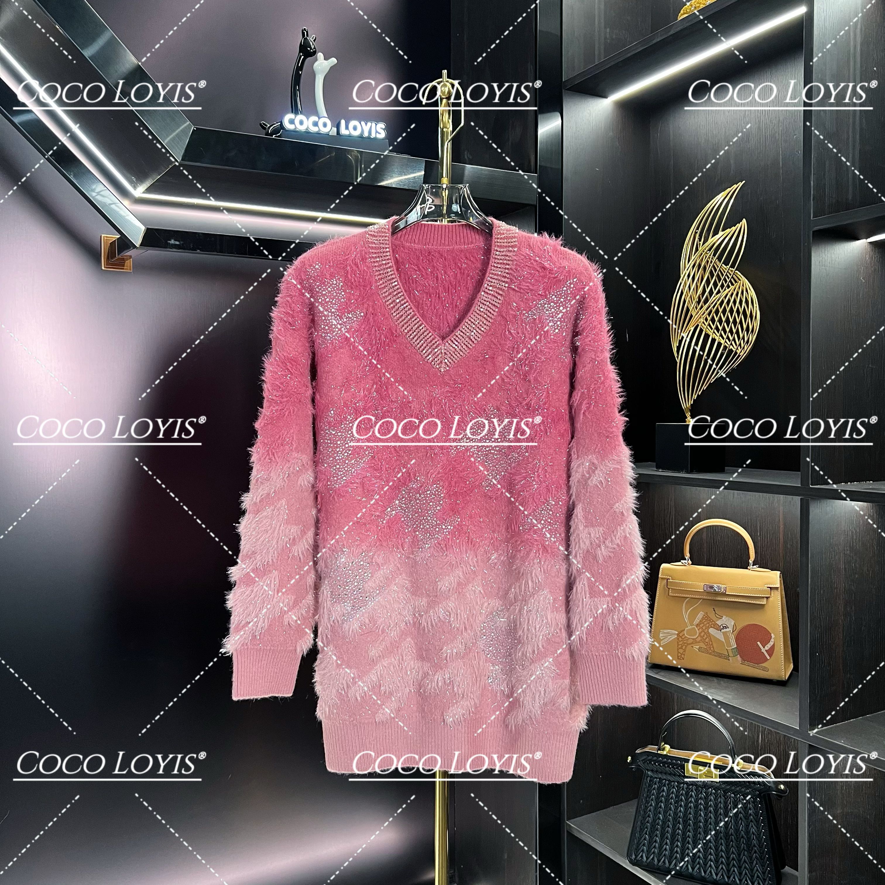 【一一专属】蕾丝气质网红时尚休闲圆领套头镶钻2412283