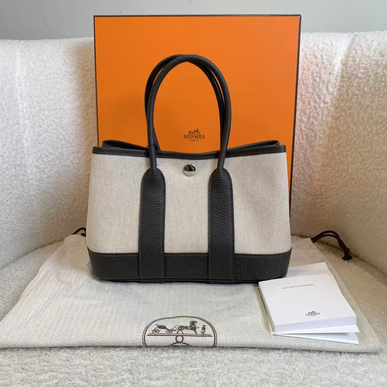 未使用 Hermes/爱马仕 壹臻/米色拼乌木色花园23 w刻 72939912