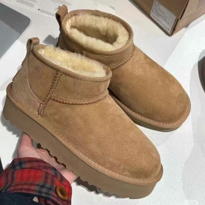 【顶奢周冬雨三厘米】桑坡雪地靴皮毛一体厚底雪地靴2025新款秋冬