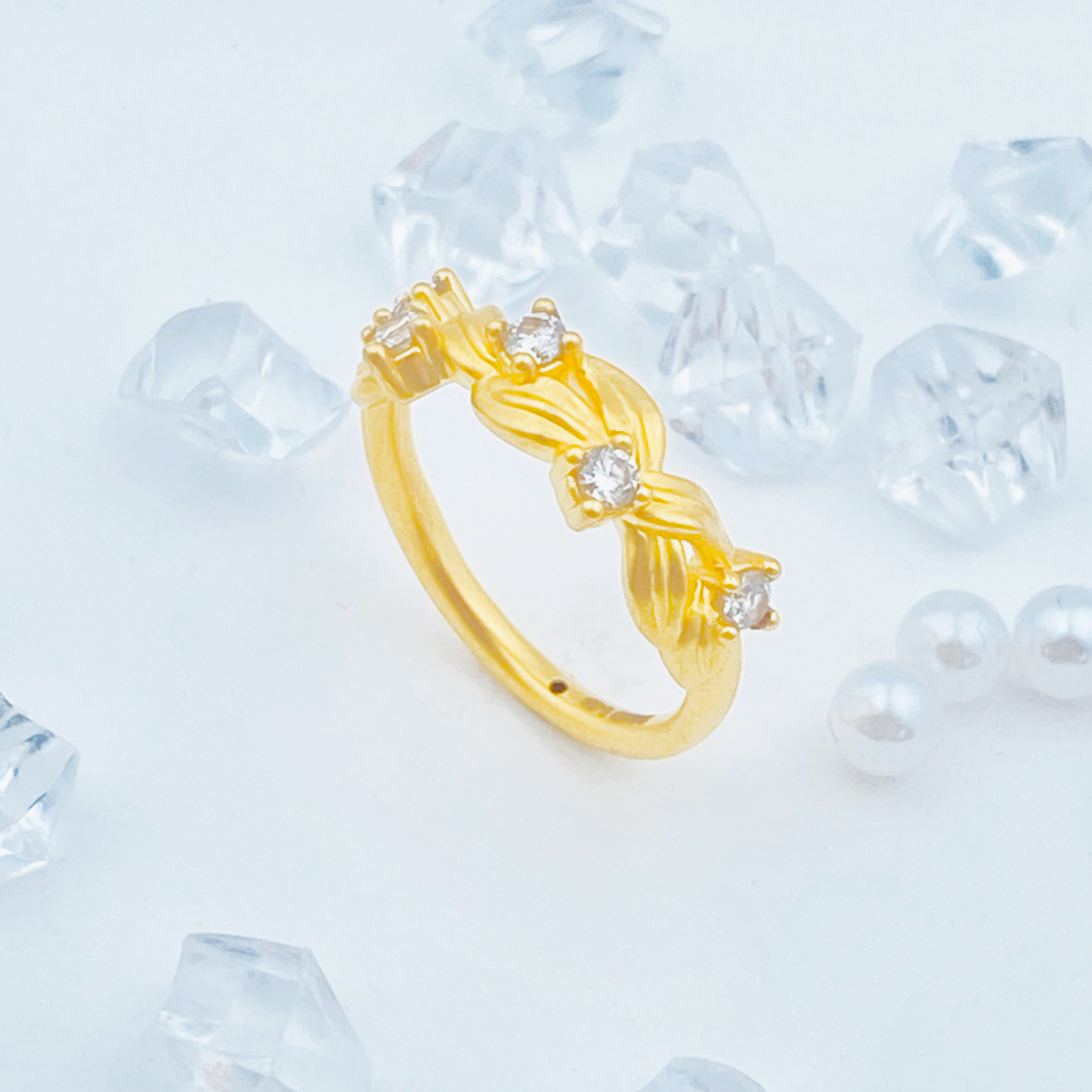 足金999 莫桑藤蔓缠绕戒指 1.38 12圈口