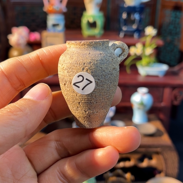 摆件微陶老王迷你花瓶