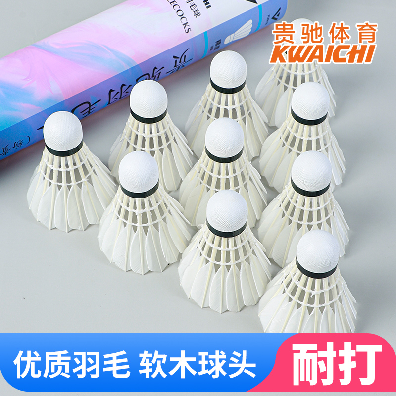 贵驰粉贵羽毛球训练耐打飞行稳定进阶新手不易打烂12支装
