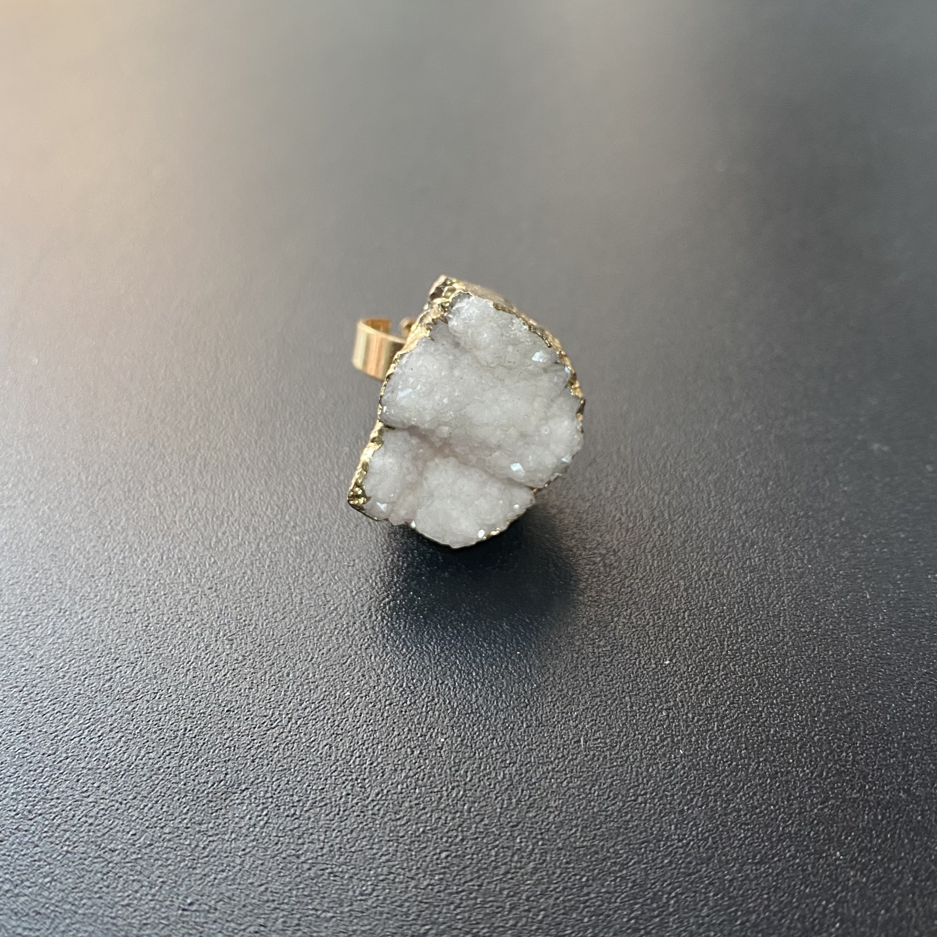 铜合金合成锆石戒指 TTSD 白色不规则形状戒指 1266