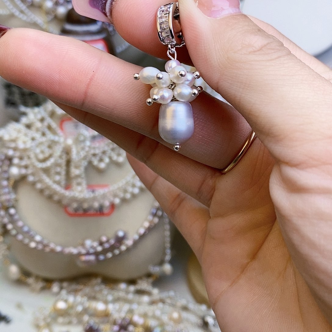 淡水珍珠颈饰银S925镶嵌