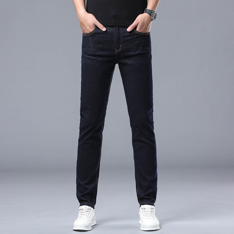 高弹力夏季修身小直筒薄款男新款牛仔裤男士弹力流浪丹宁风时尚