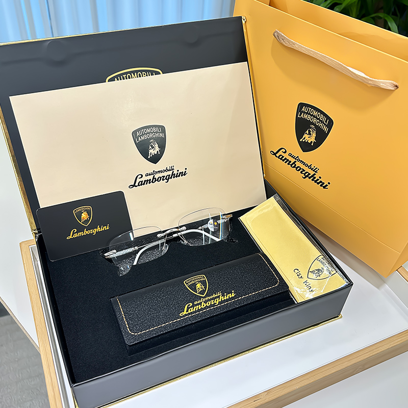 【专柜正品】兰博基尼Automobililamborghi防蓝光无镜框老花镜黑金