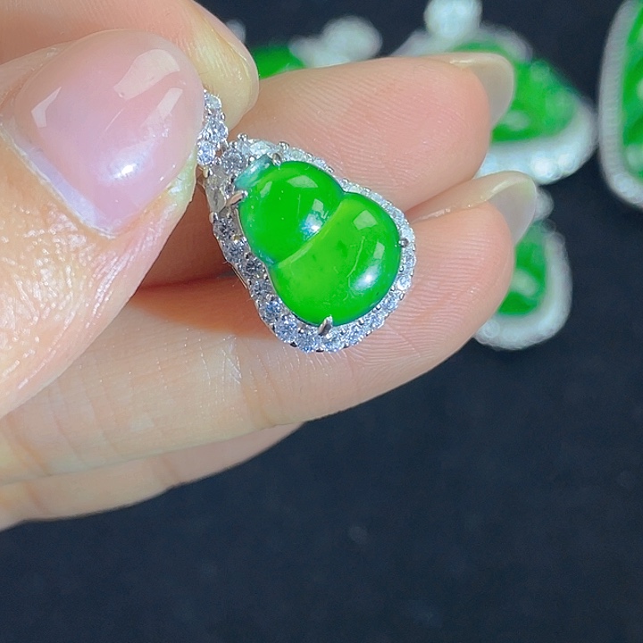 翡翠吊坠(不含链)银S925镶嵌