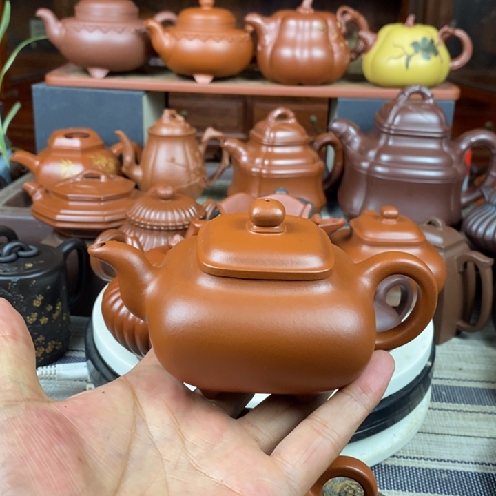 茶壶紫砂四方传炉160-220cc原矿赵庄朱泥特价