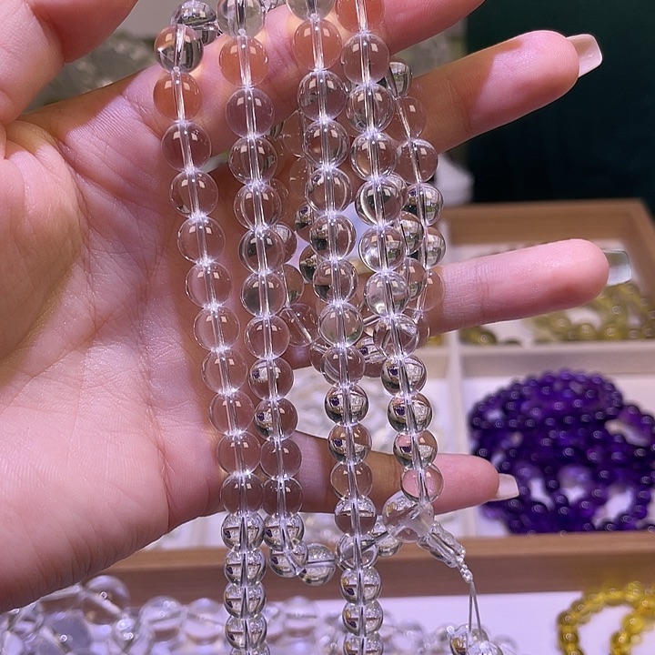 腊***梅烟晶手链未镶嵌双A108卡8