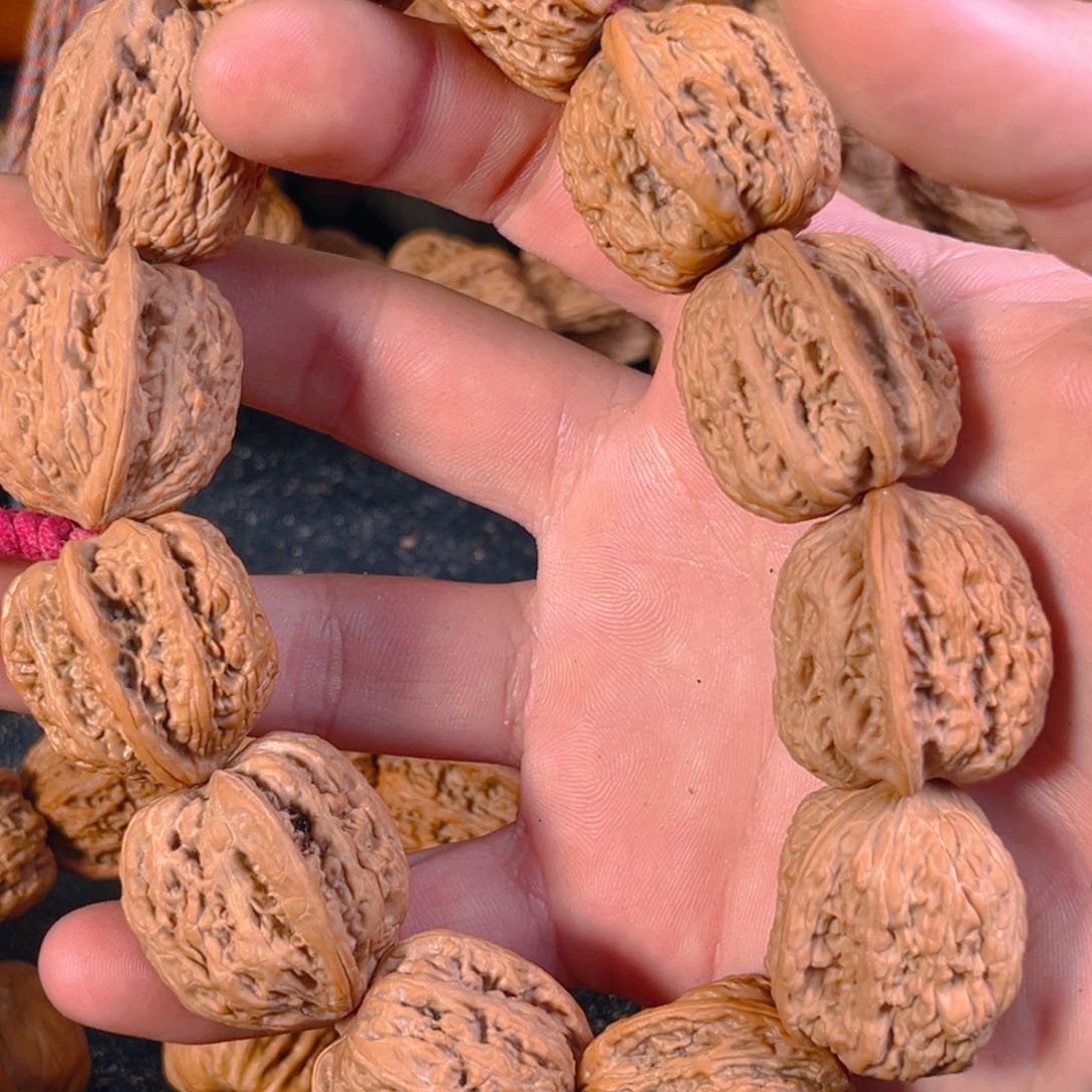 桃核手串一*长密纹核桃