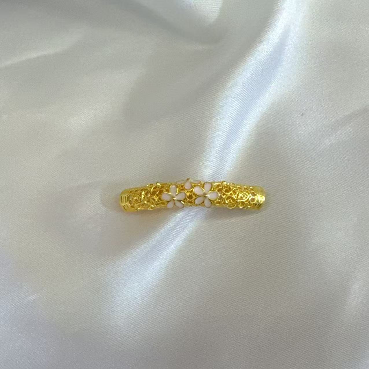 【足金999】竹节樱花弯管 5D工艺 时尚百搭