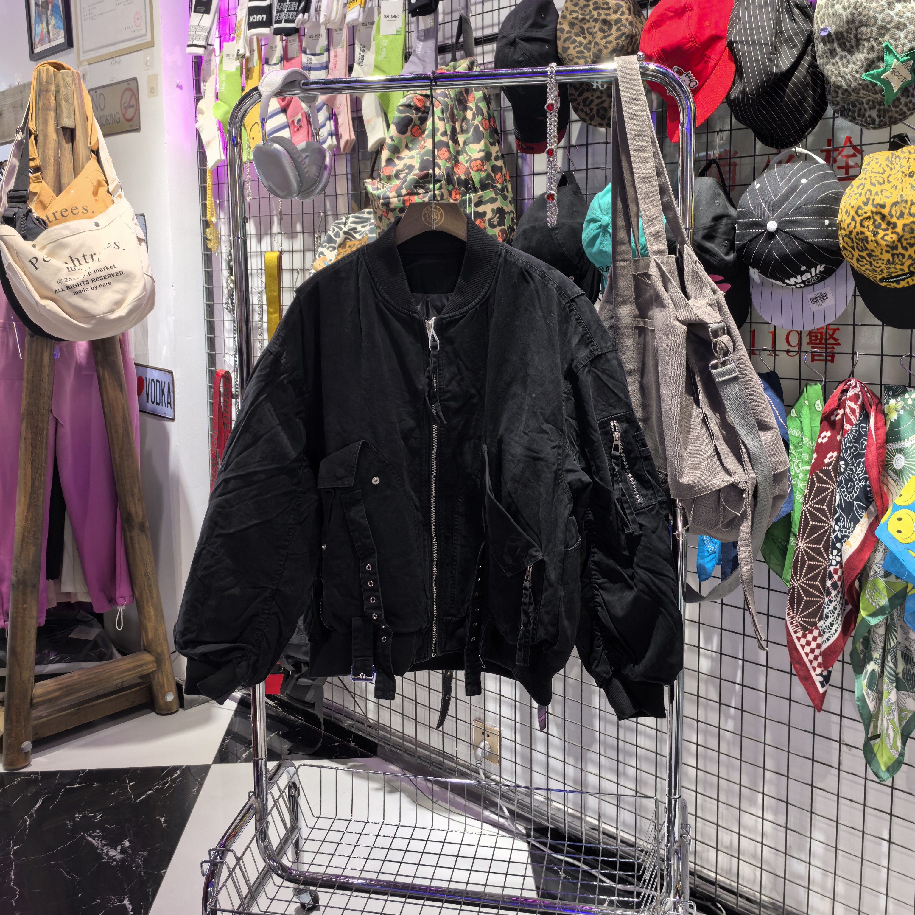 抢回街头原创冬季厚款复古做旧宽松夹棉牛仔工装夹克外套上衣