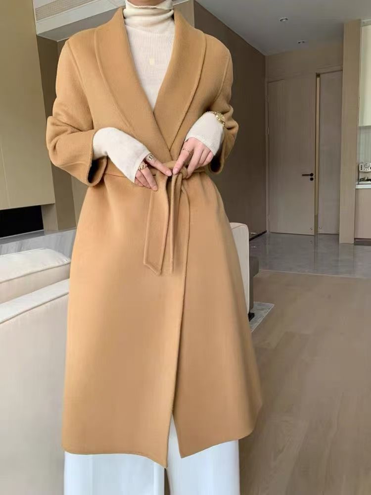 M401-500秋冬女毛呢外套大衣中长款【默认微瑕】