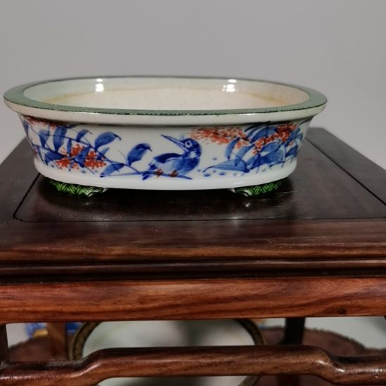 我***钱陶大德堂手工手绘釉盆