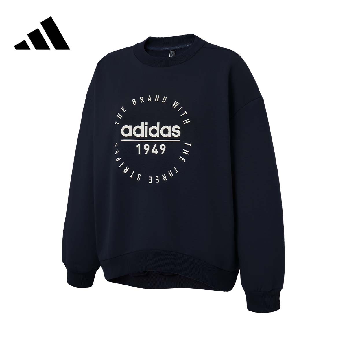 adidas/阿迪达斯卫衣女款秋冬款休闲针织套头圆领女士上衣JX9411
