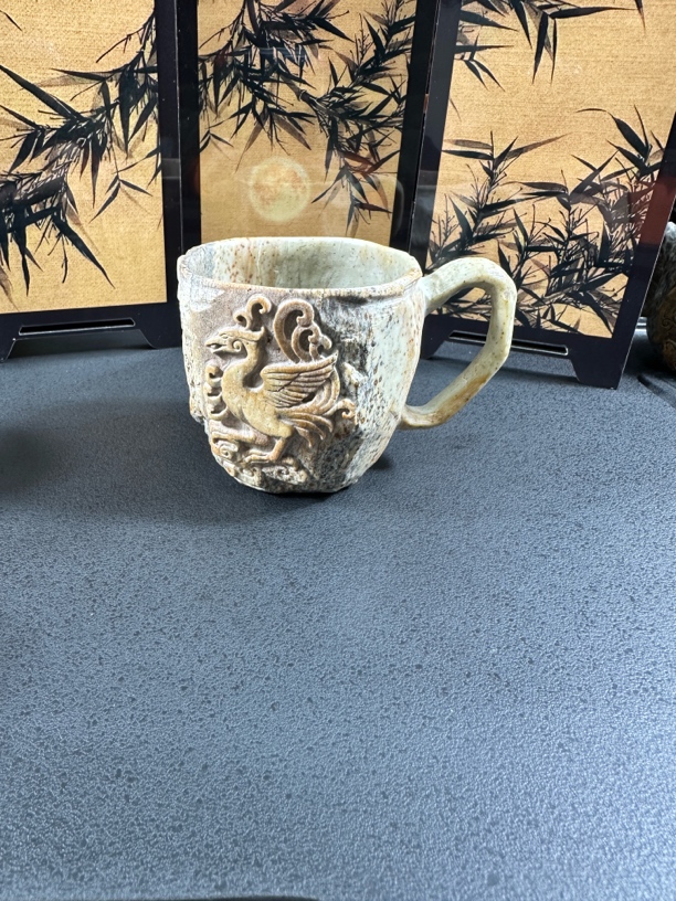 朱雀杯 冰碛岩纯手工雕刻