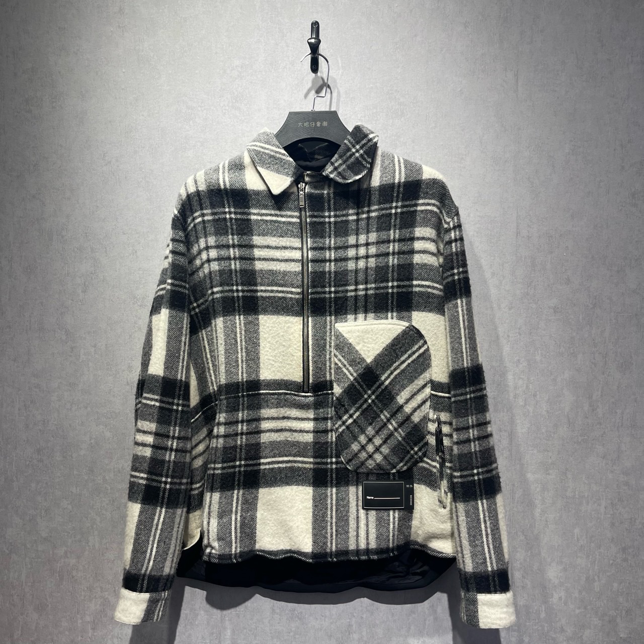 99新 WE11 DONE 半拉链经典格纹外套/L码/6390/DY213929