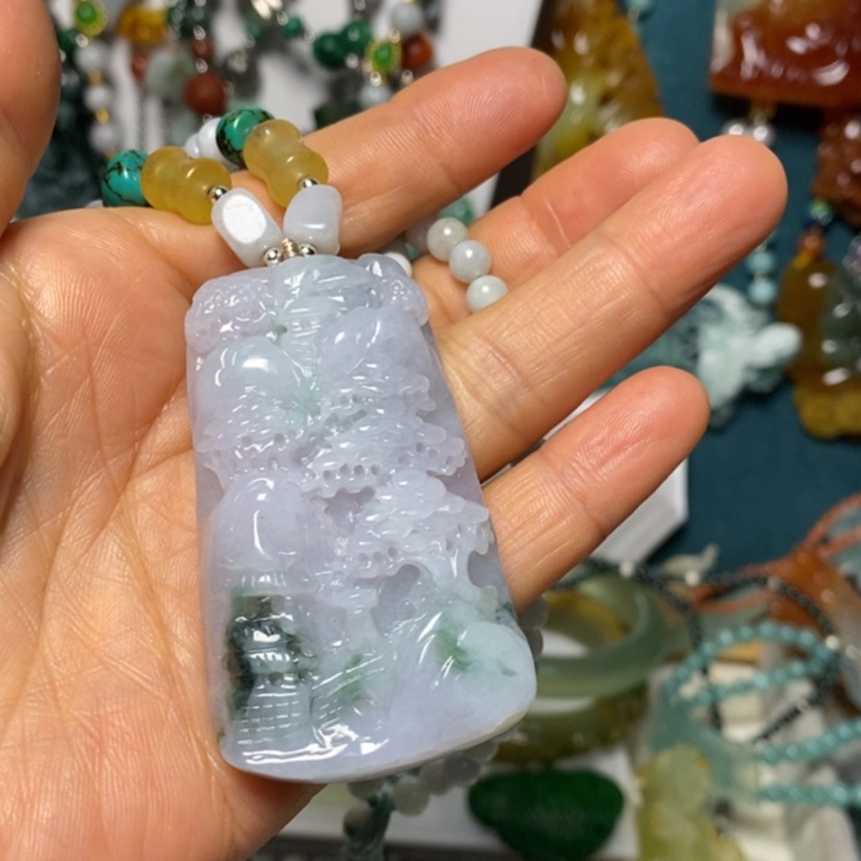 【闪购商品】翡翠吊坠(赠链)足银镀金镶嵌