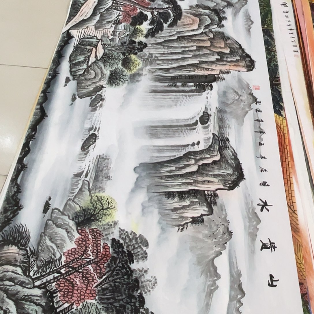 国画纯手绘的花鸟山水