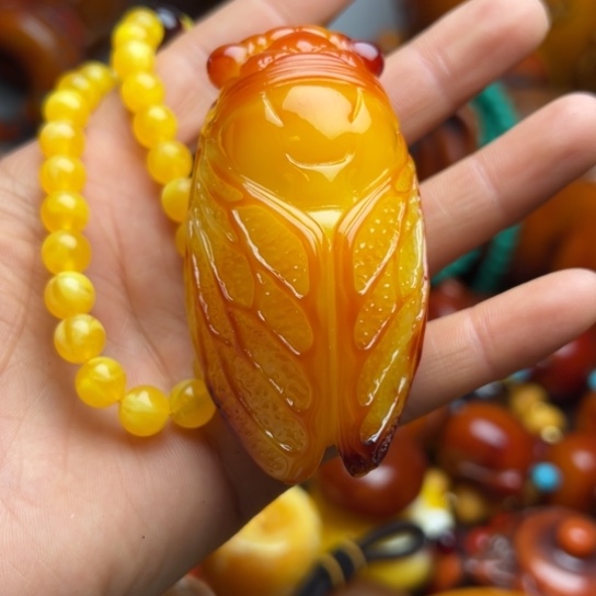 琥珀（花珀）手串未镶嵌蜜蜡